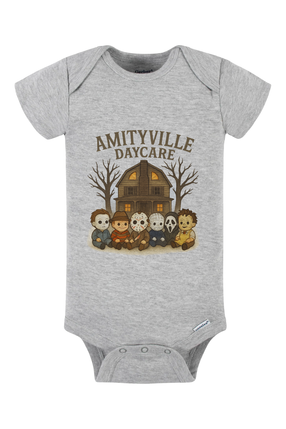 Amityville Daycare Onesie - gray