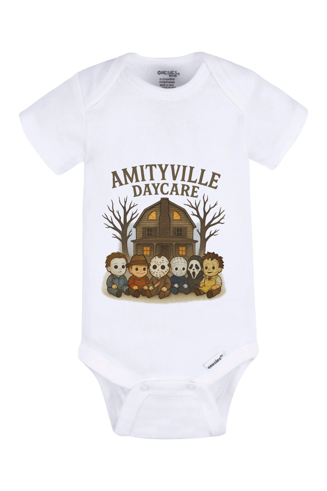 Amityville Daycare Onesie - white