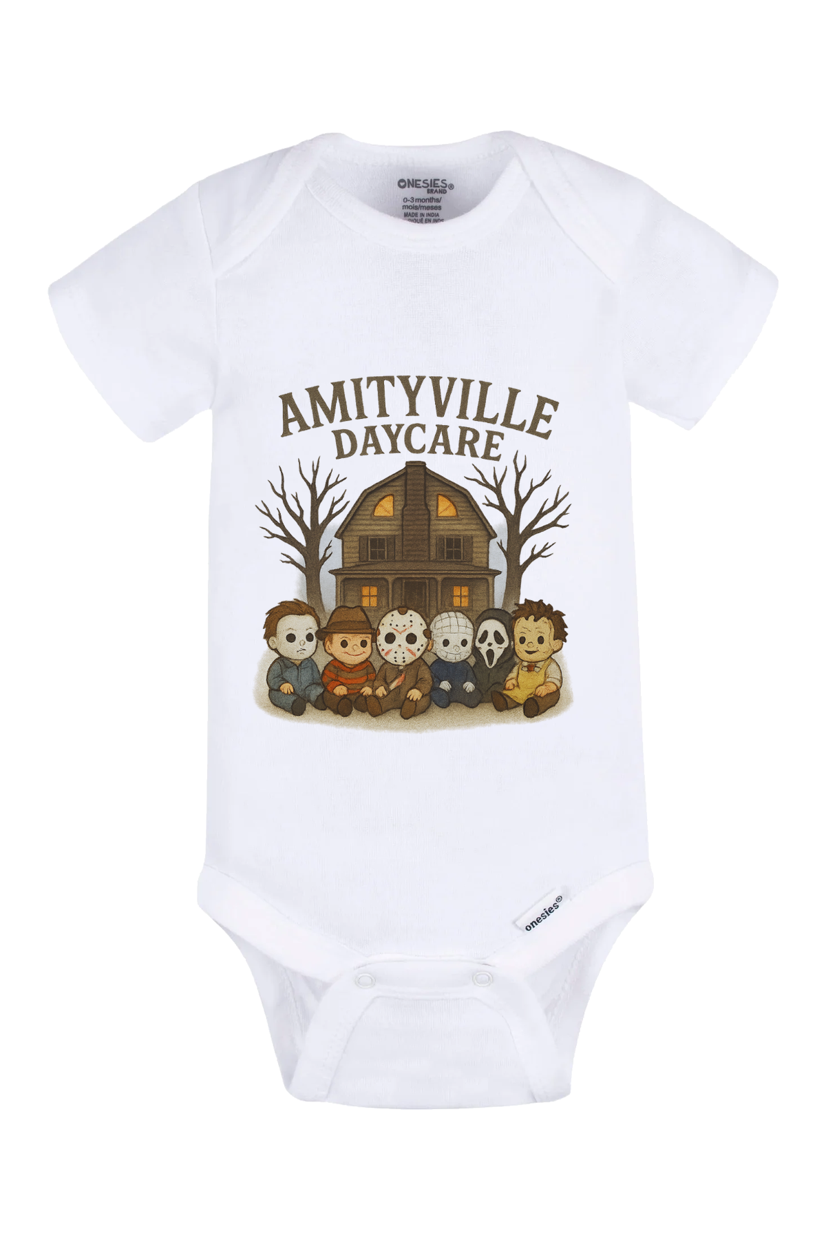 Amityville Daycare Onesie - white