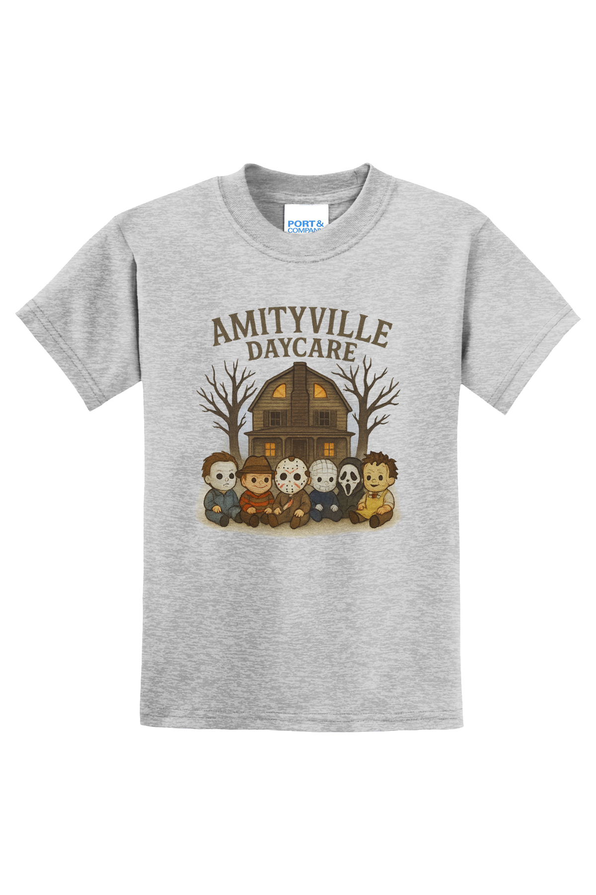 Amityville Daycare T-Shirt - gray