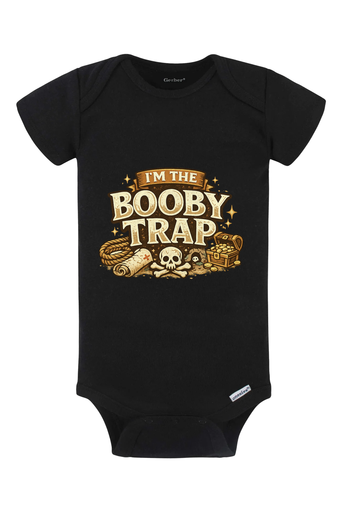 Booby Trap Onesie - gray