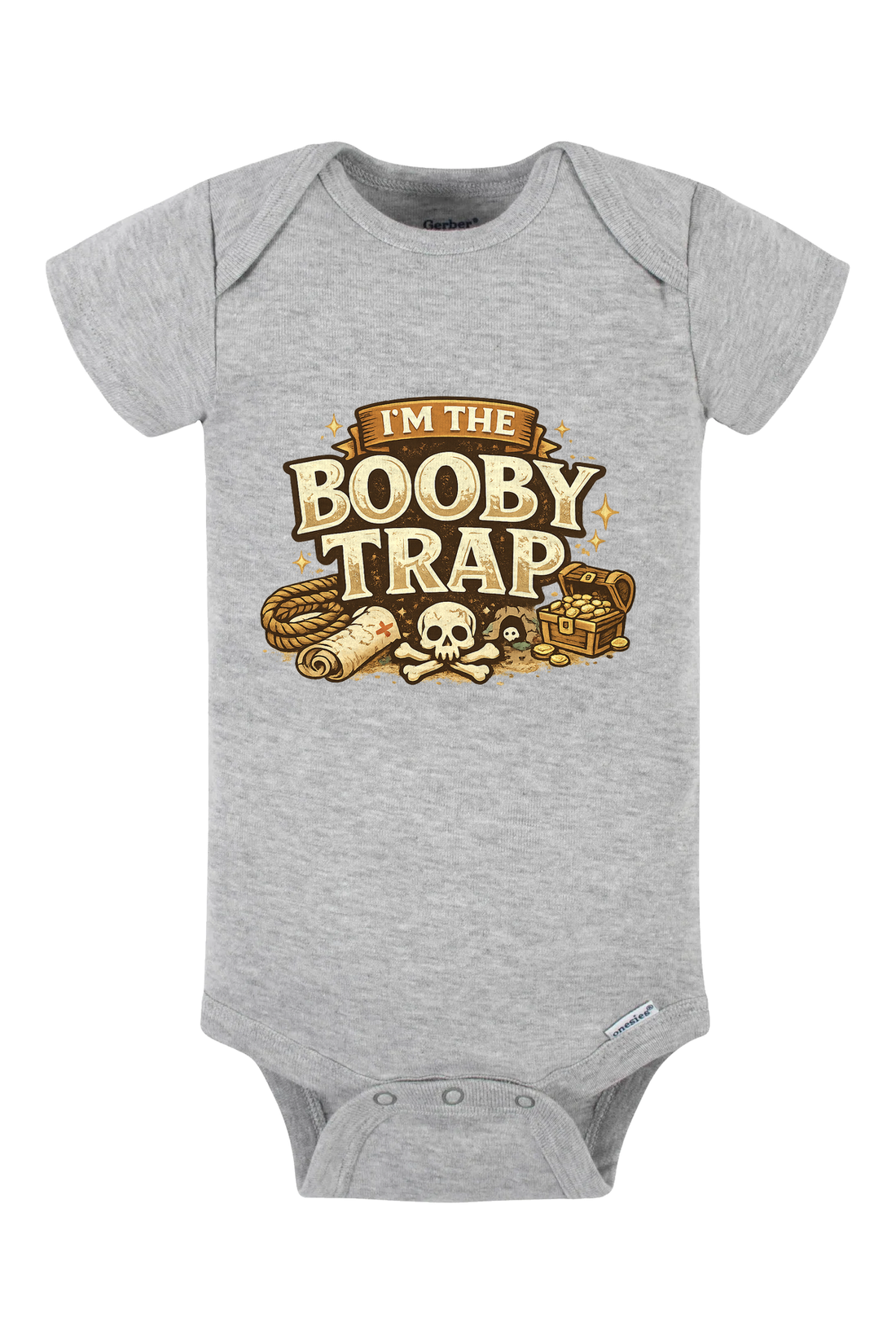 Booby Trap Onesie - gray