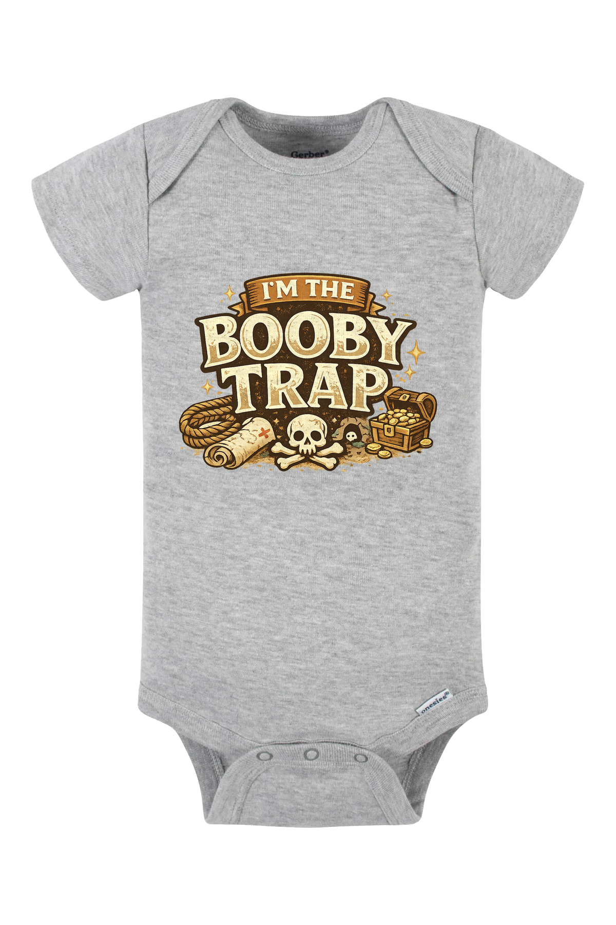 Booby Trap Onesie - gray