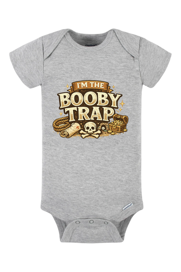 Booby Trap Onesie - gray