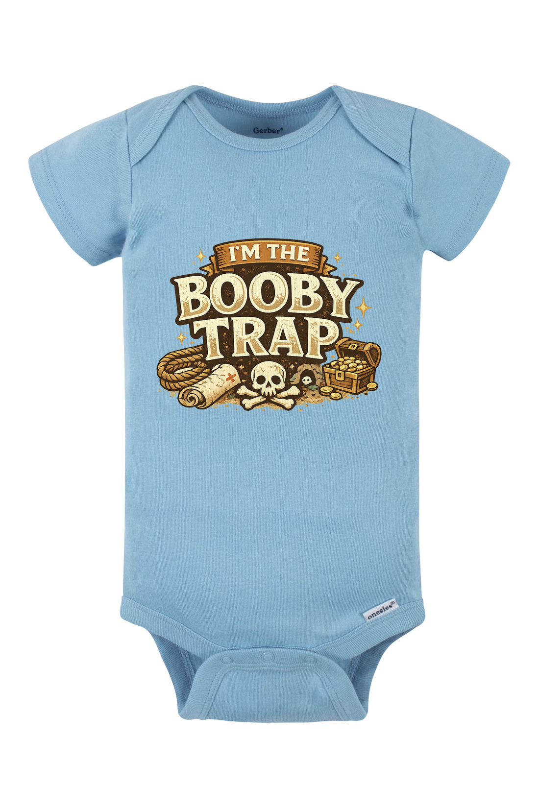 Booby Trap Onesie - light blue