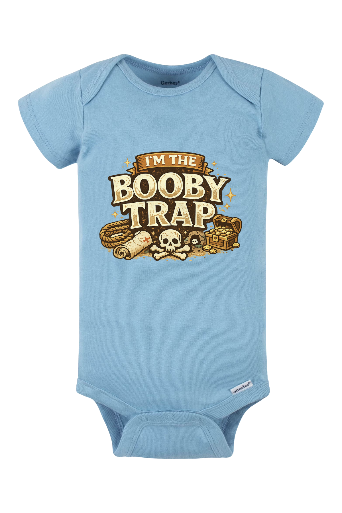 Booby Trap Onesie - light blue