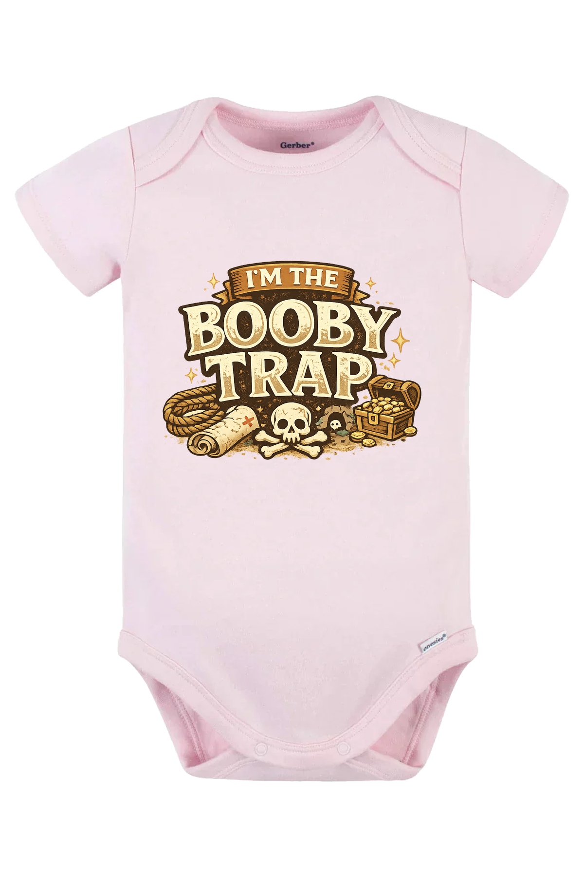 Booby Trap Onesie - pink