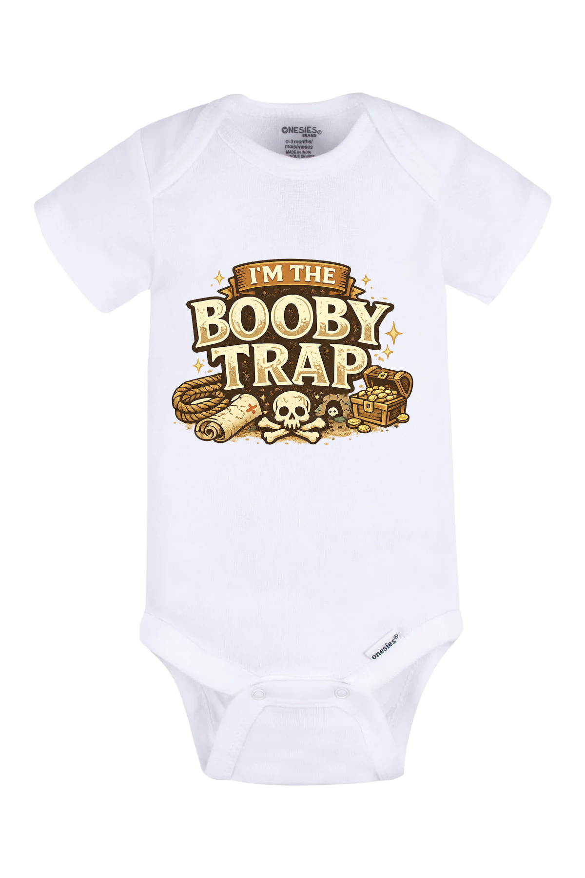 Booby Trap Onesie - white