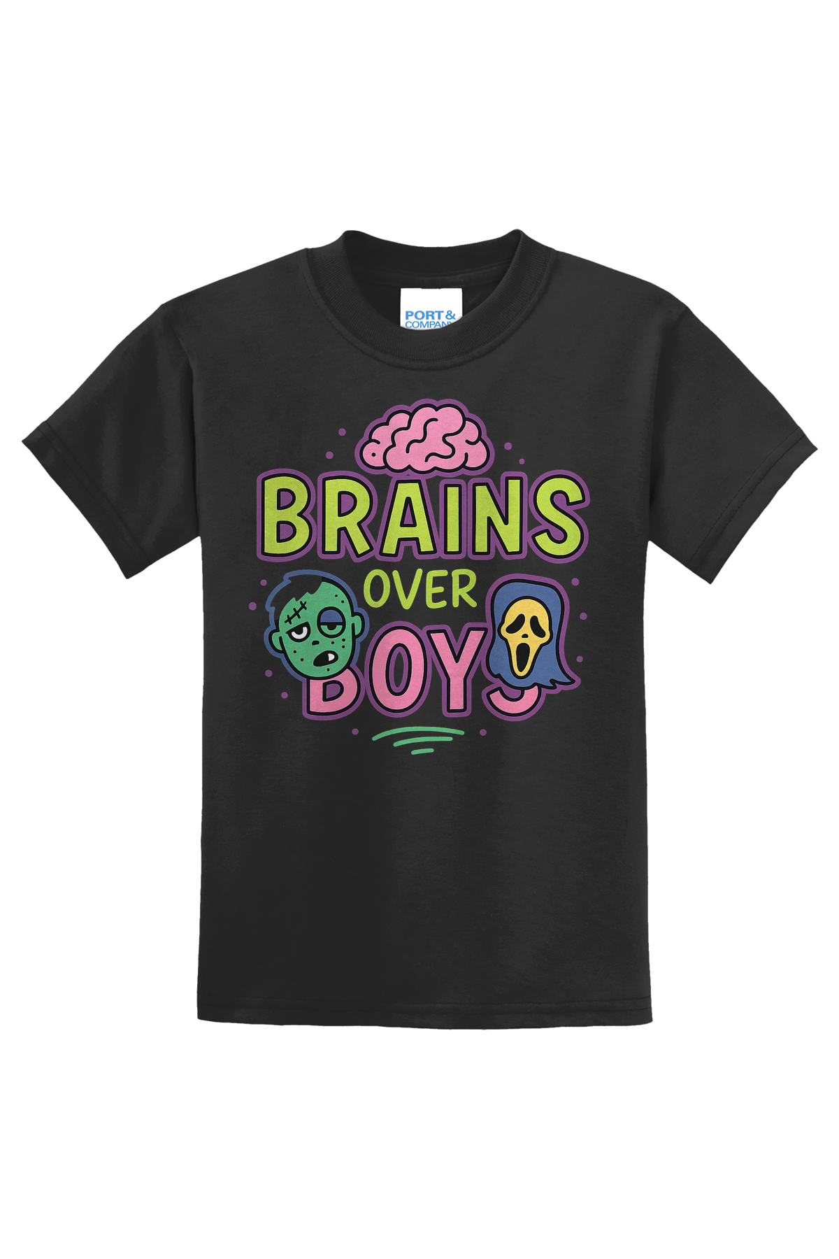 Brains Over Boys T-Shirt - black