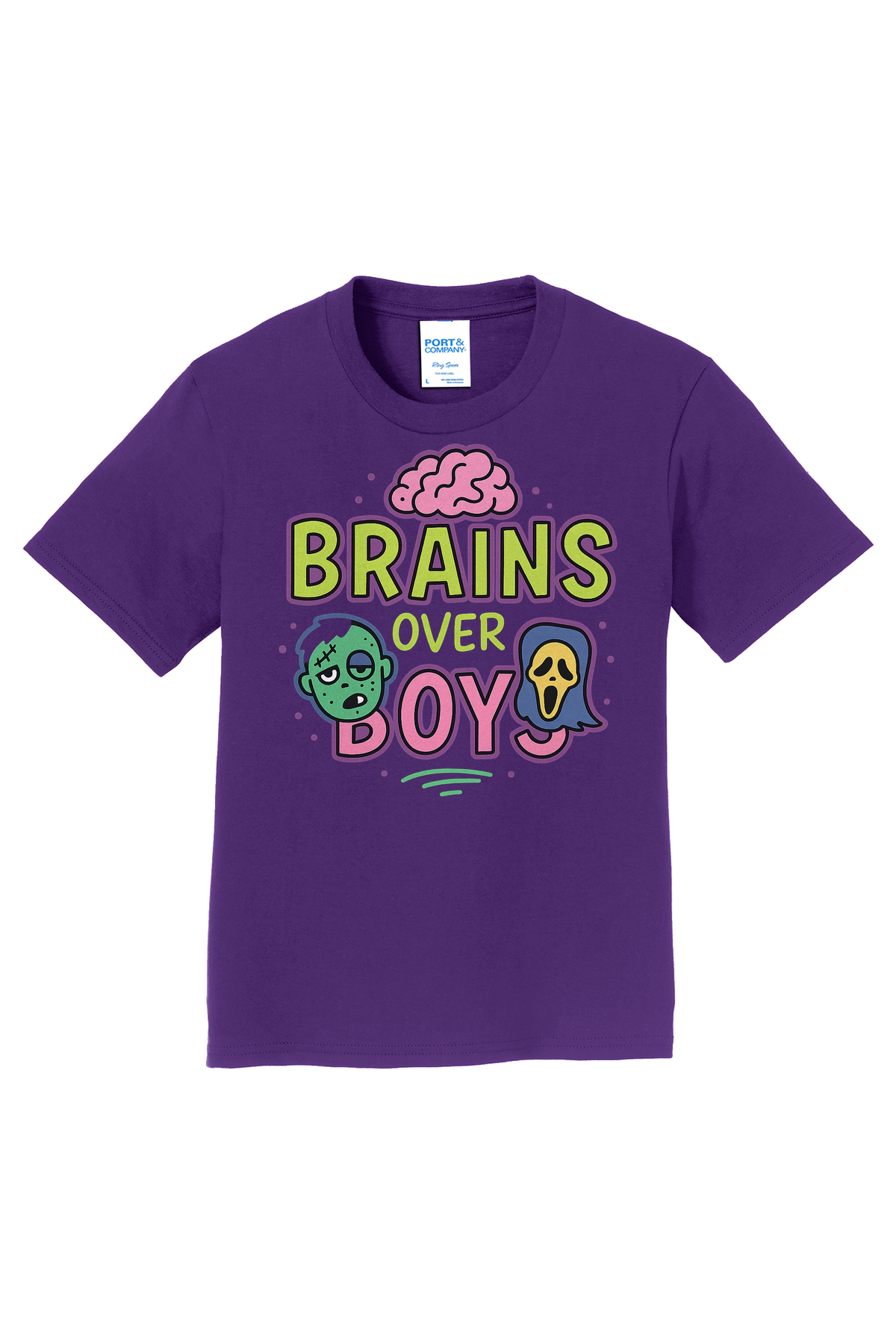 Brains Over Boys T-Shirt - purple