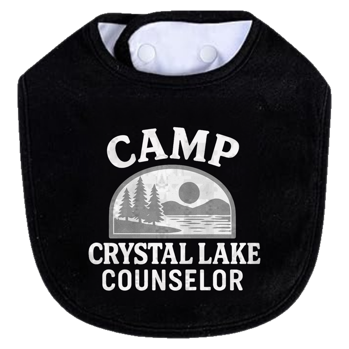Camp Crystal Lake Counselor Bib - black