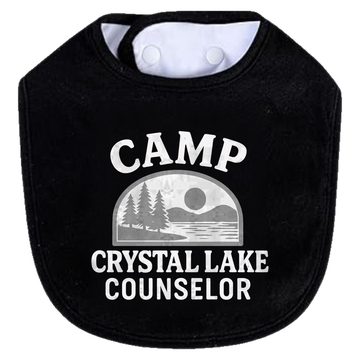 Camp Crystal Lake Counselor Bib - black