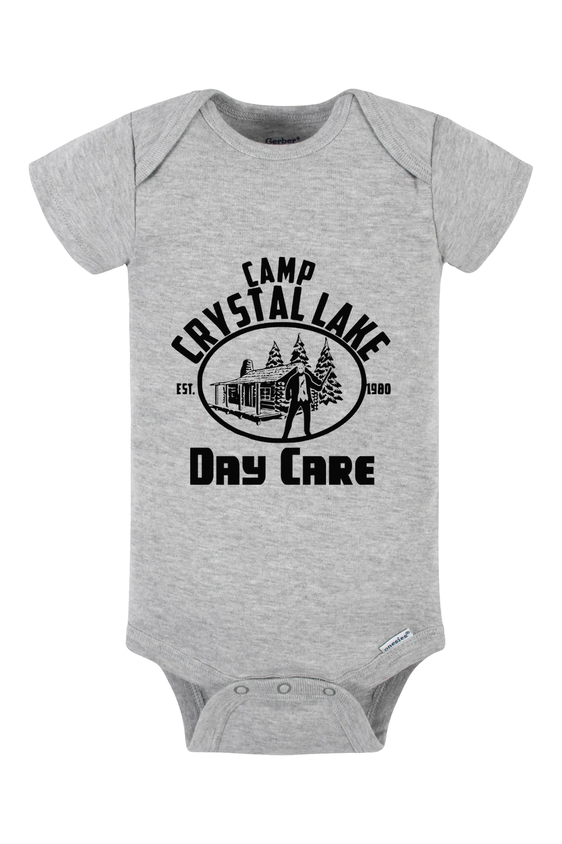 Camp Crystal Lake Daycare Onesie - gray