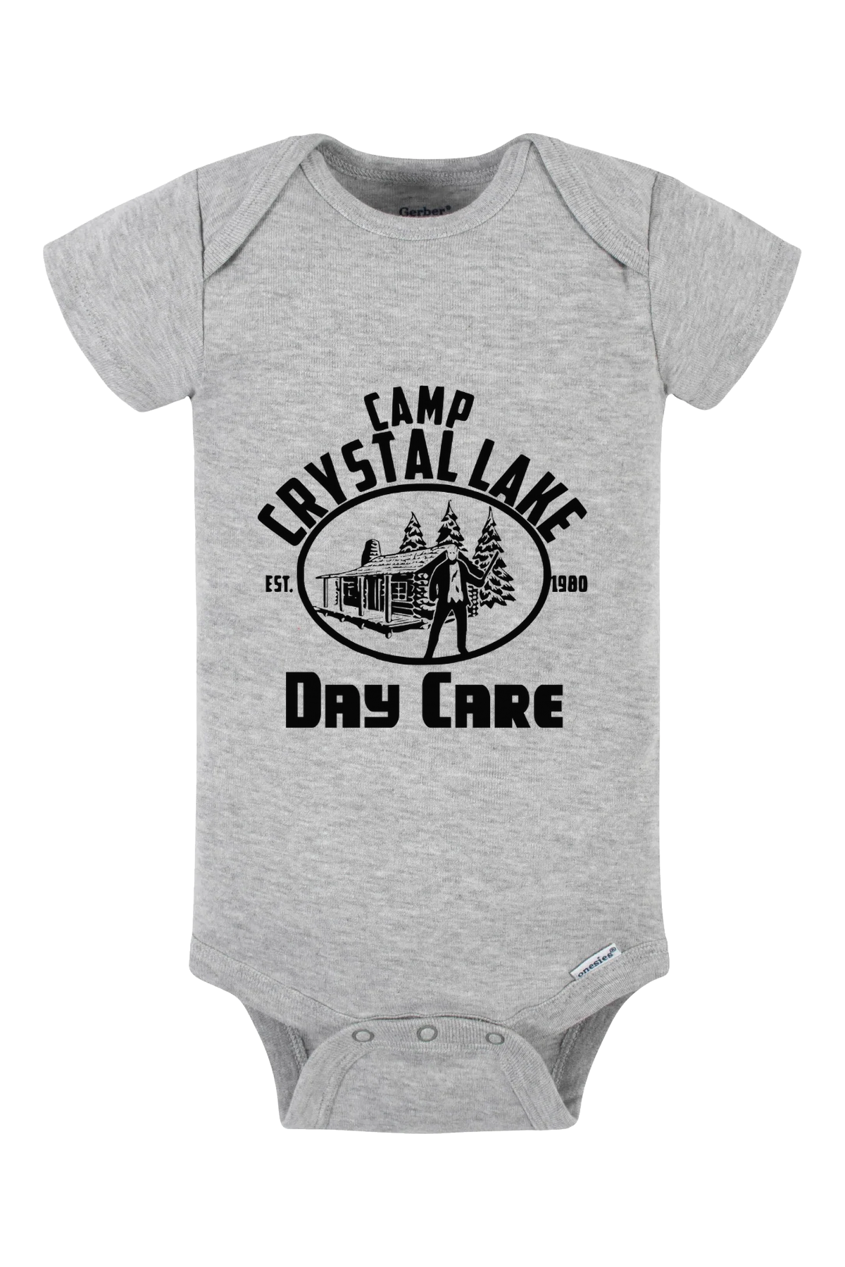 Camp Crystal Lake Daycare Onesie - gray