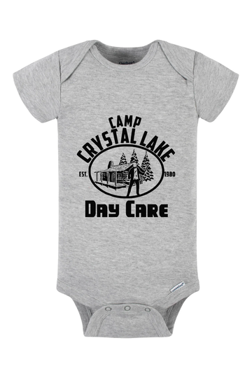 Camp Crystal Lake Daycare Onesie - gray