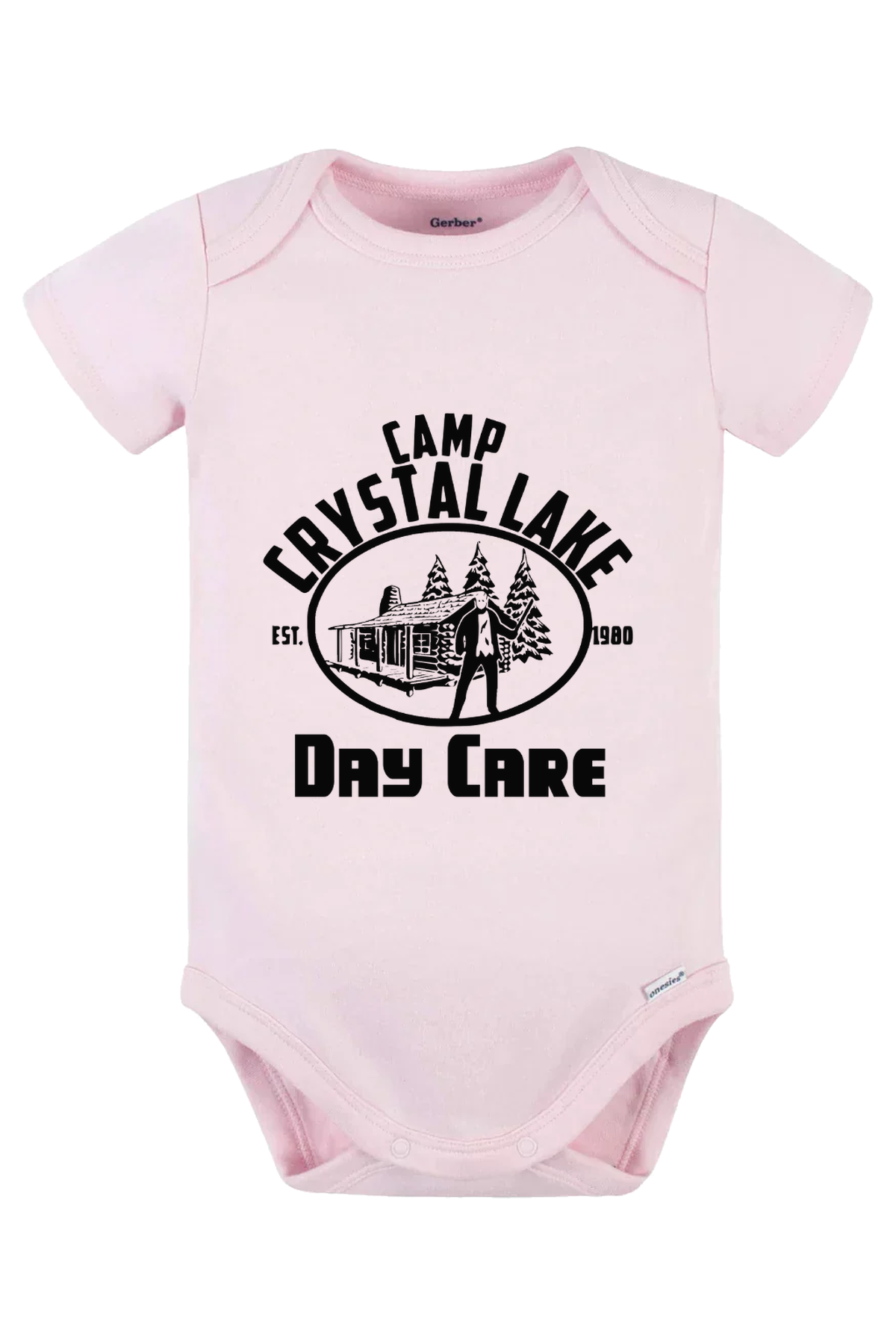 Camp Crystal Lake Daycare Onesie - pink