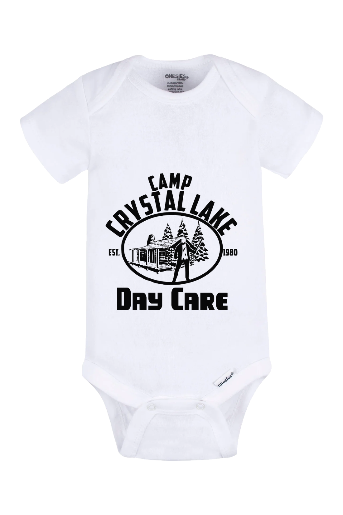 Camp Crystal Lake Daycare Onesie - white
