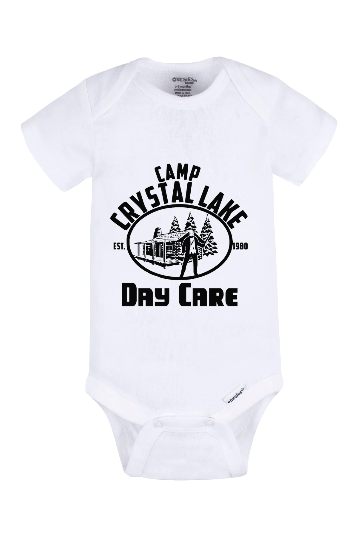 Camp Crystal Lake Daycare Onesie - white