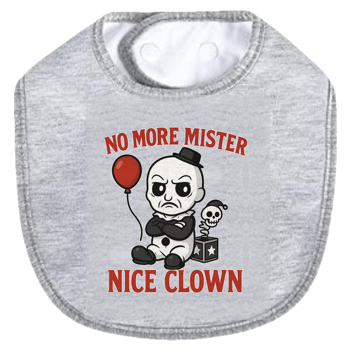 Cartoon Terrifier Bib - gray
