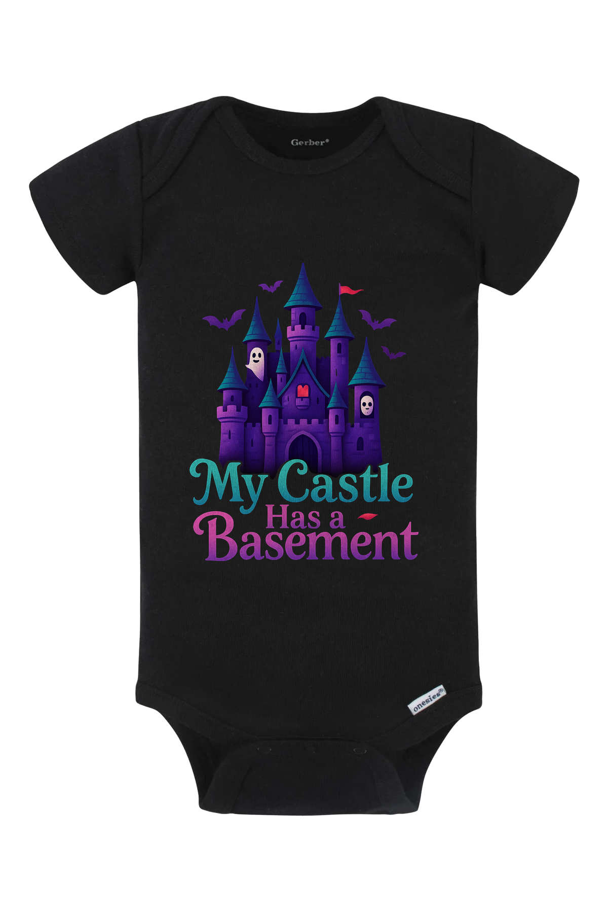 Castle Basement Onesie - black