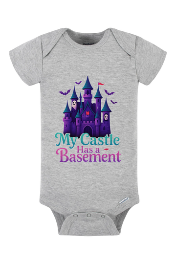 Castle Basement Onesie - gray
