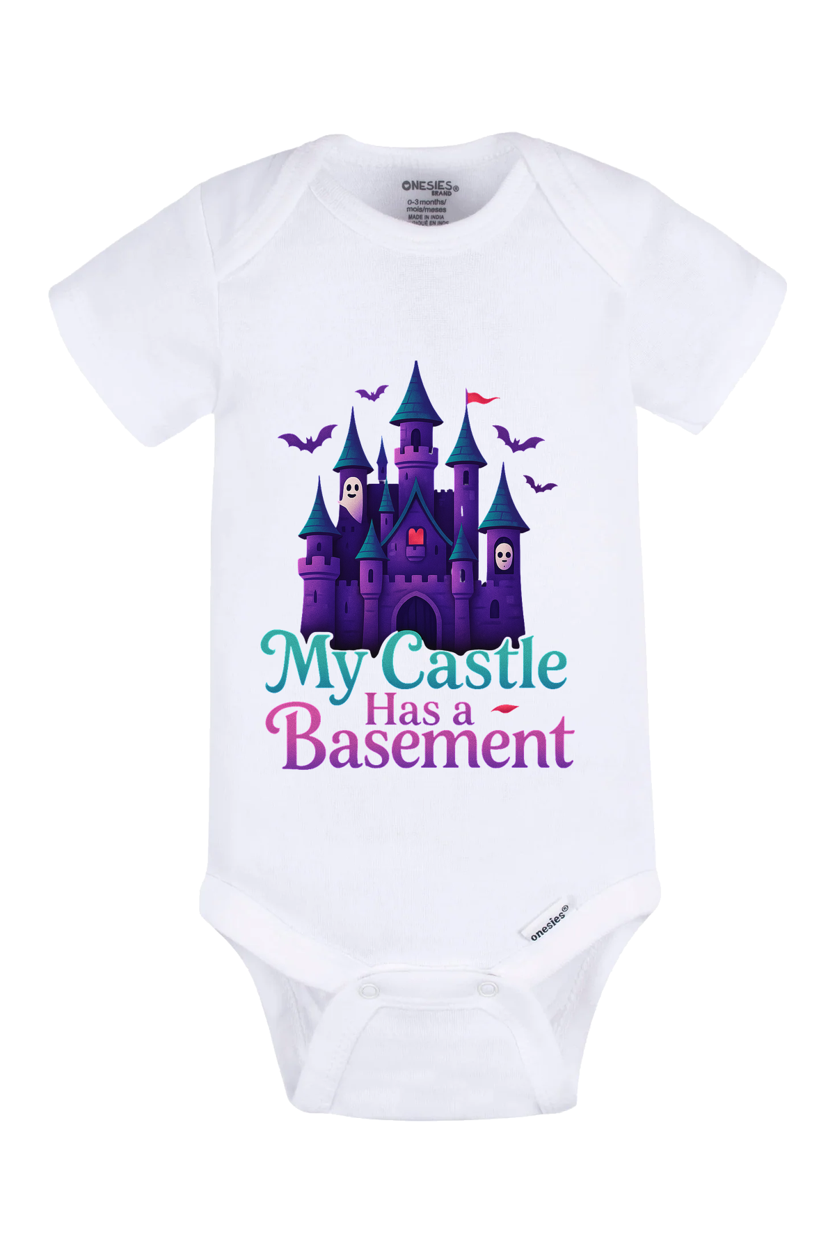 Castle Basement Onesie - white