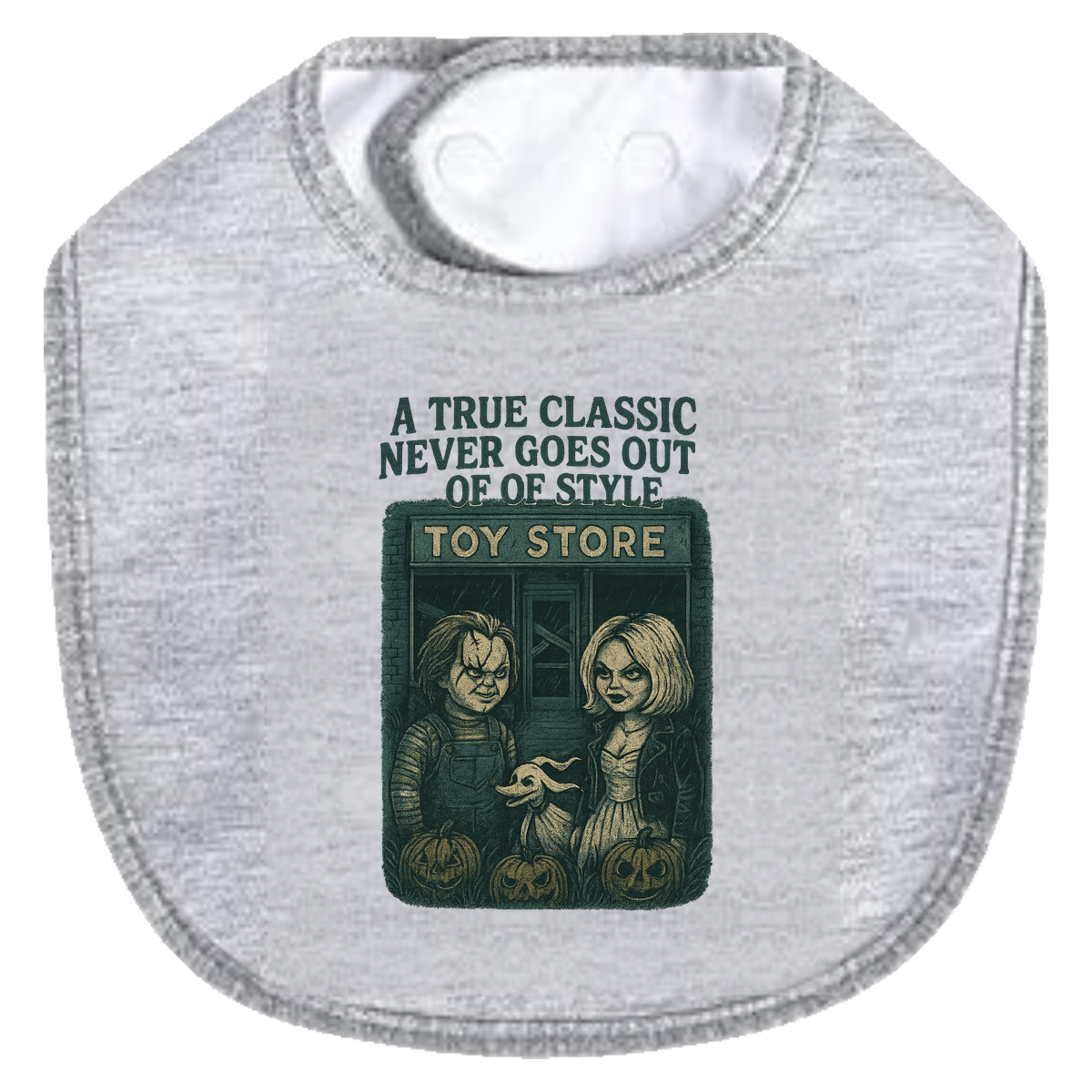 Chucky Classic Toy Store Bib - gray