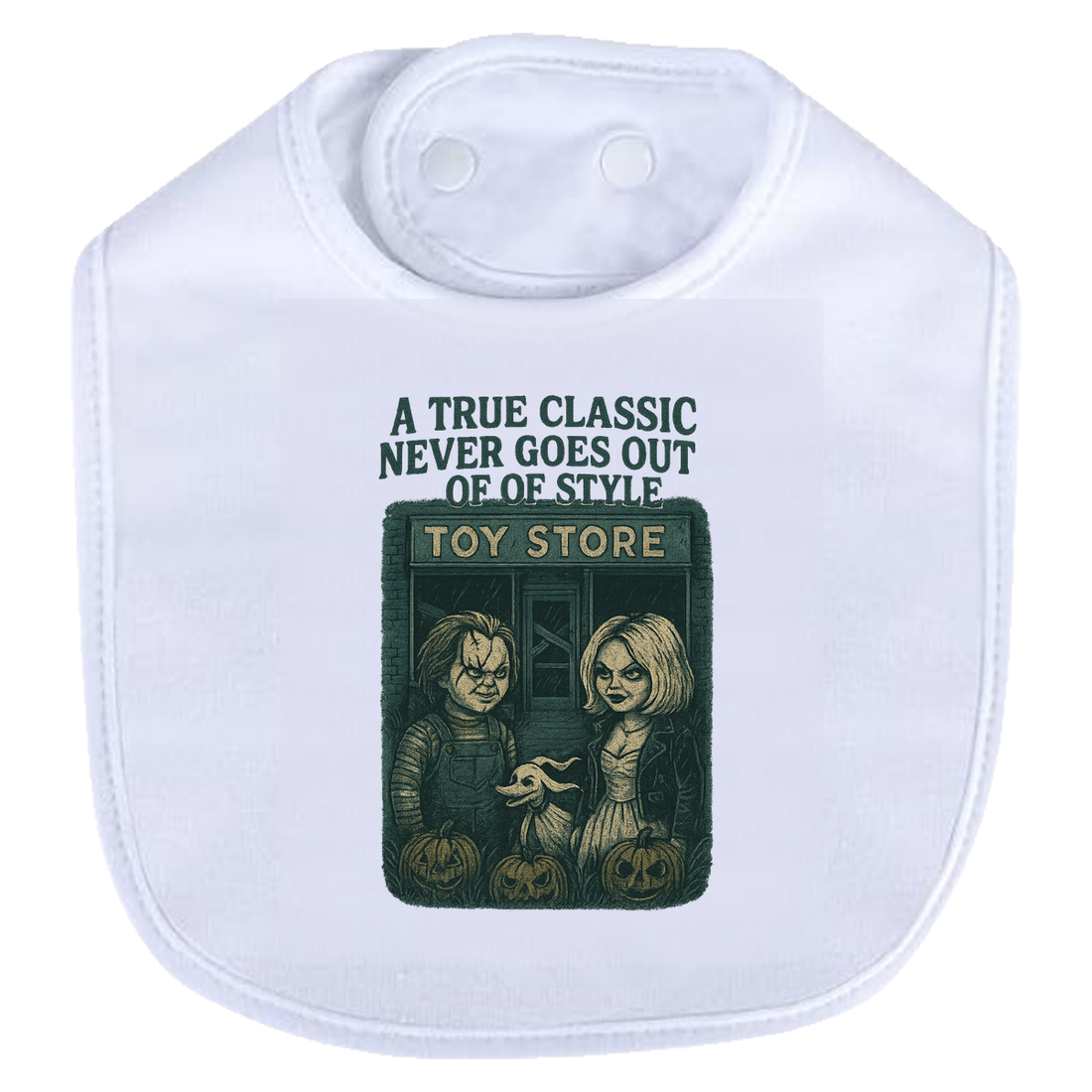 Chucky Classic Toy Store Bib - white