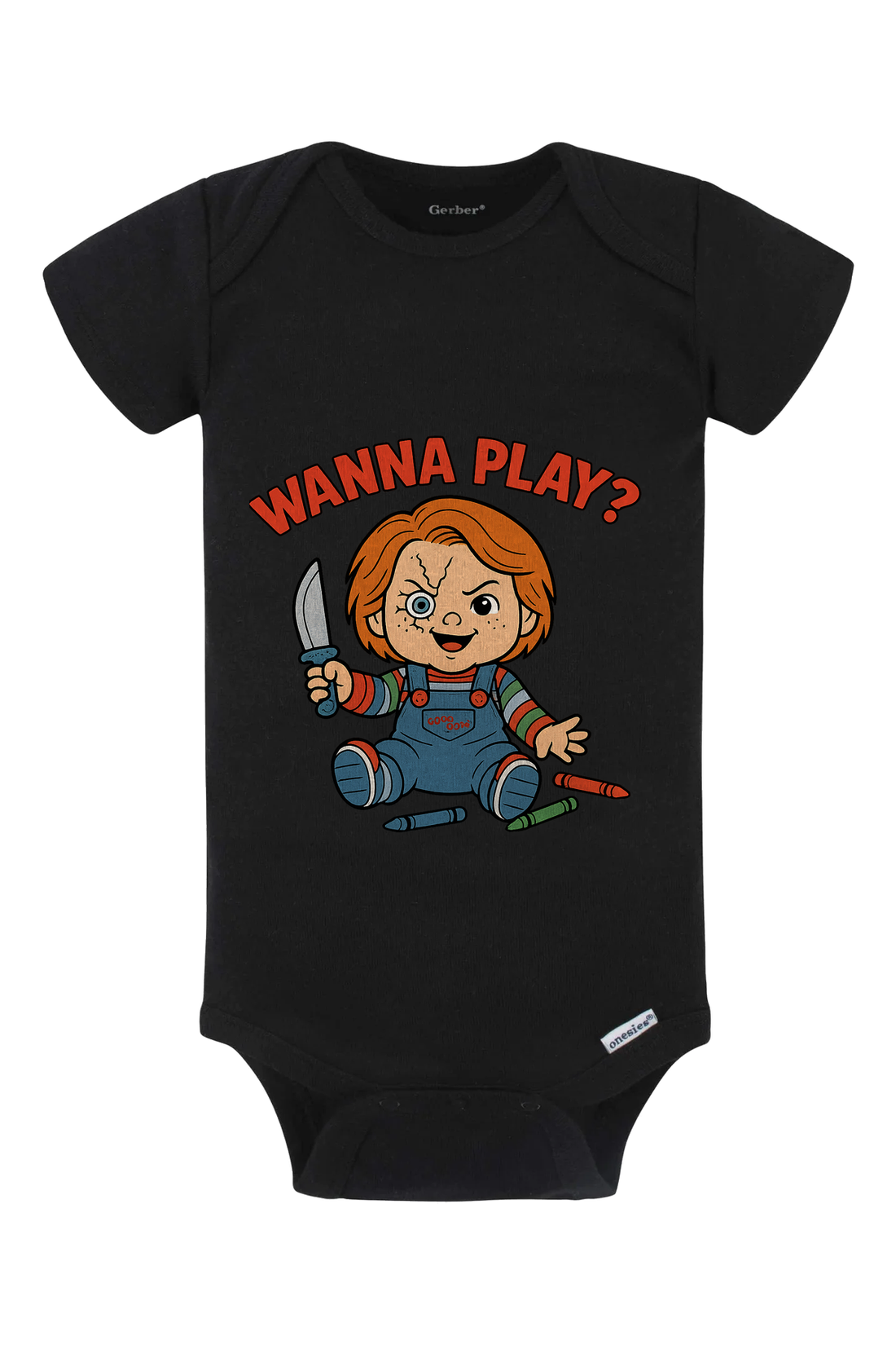 Chucky Wanna Play Onesie - gray