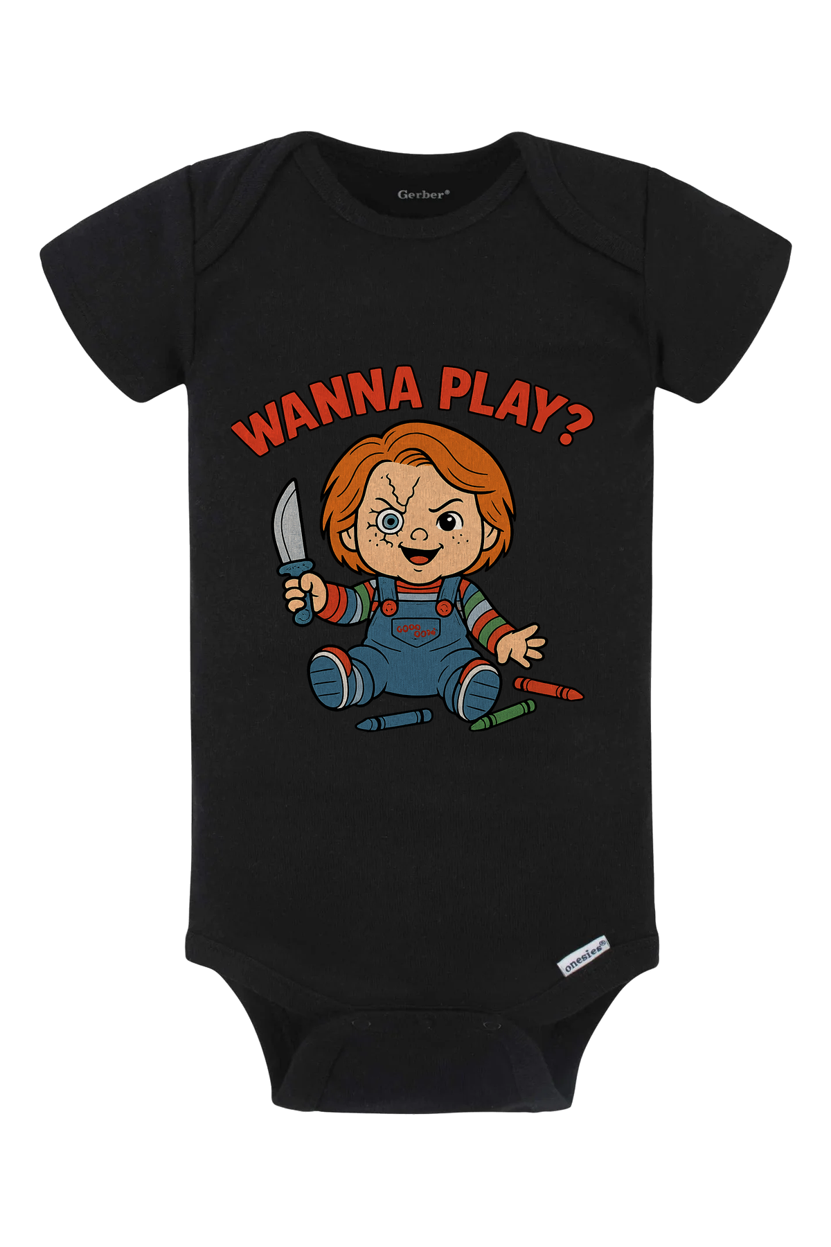 Chucky Wanna Play Onesie - black