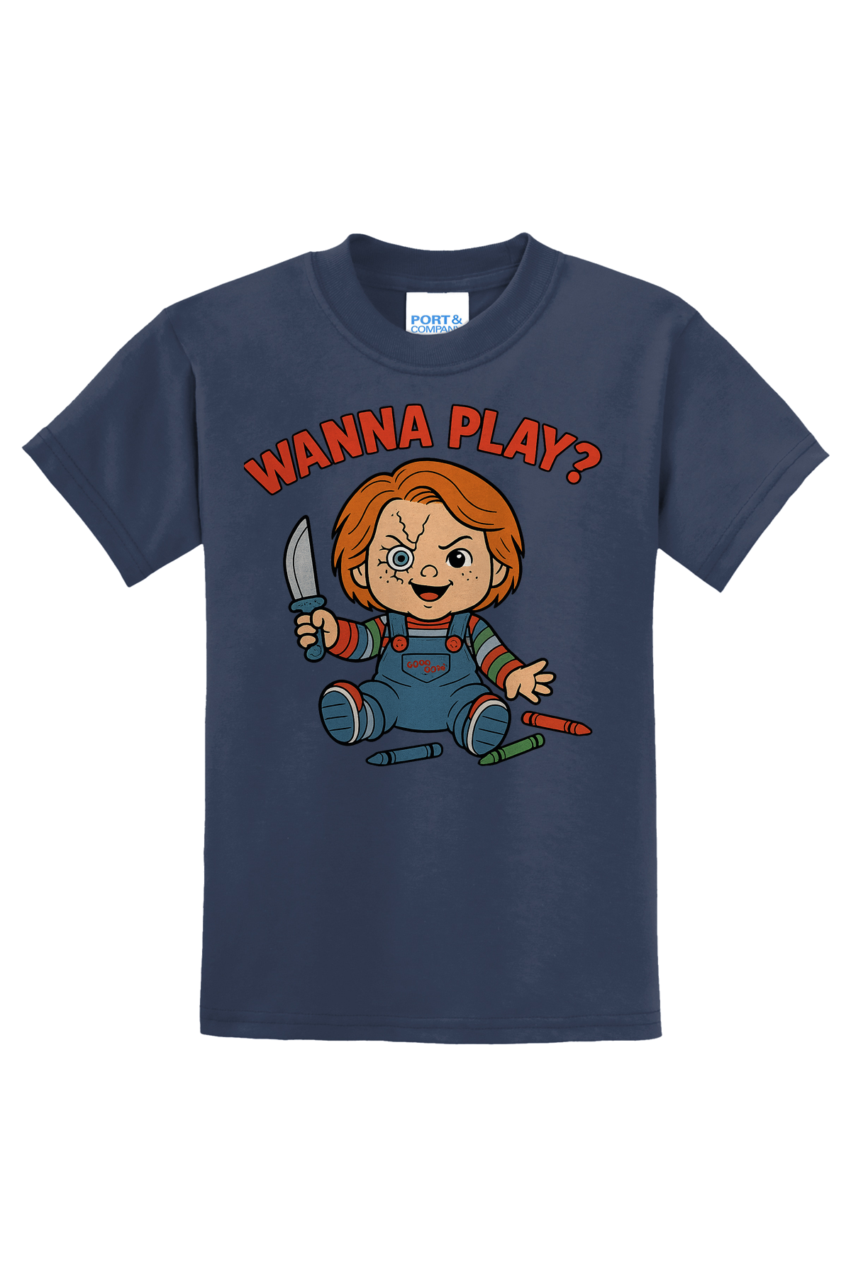Chucky Wanna Play T-Shirt - navy blue