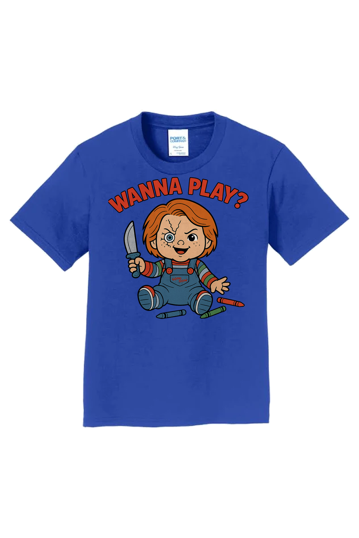 Chucky Wanna Play T-Shirt - royal blue