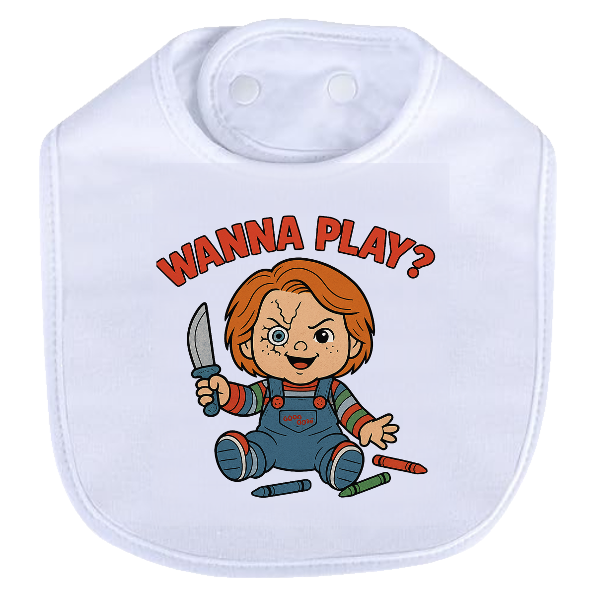 Chucky Wanna Play Bib - white