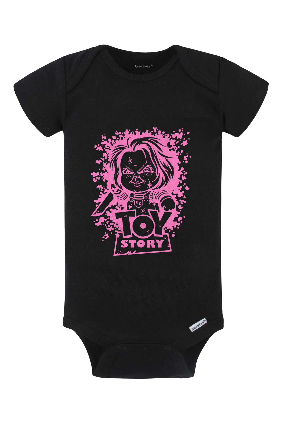 Chucky’s Toy Story Pink Onesie - black