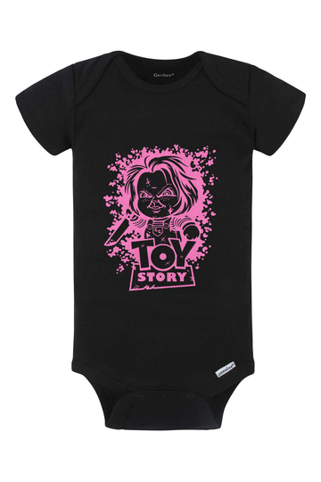 Chucky’s Toy Story Pink Onesie - black