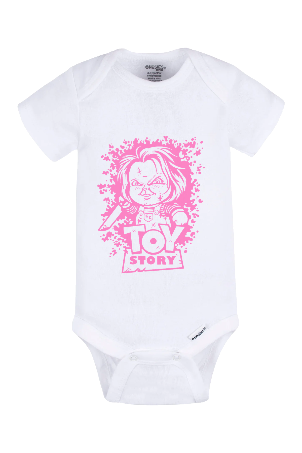 Chucky’s Toy Story Pink Onesie - white