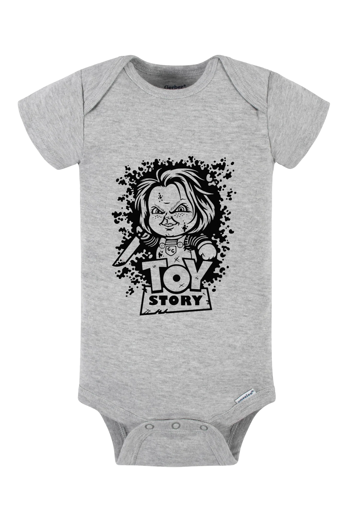 Chucky’s Toy Story White Onesie - gray