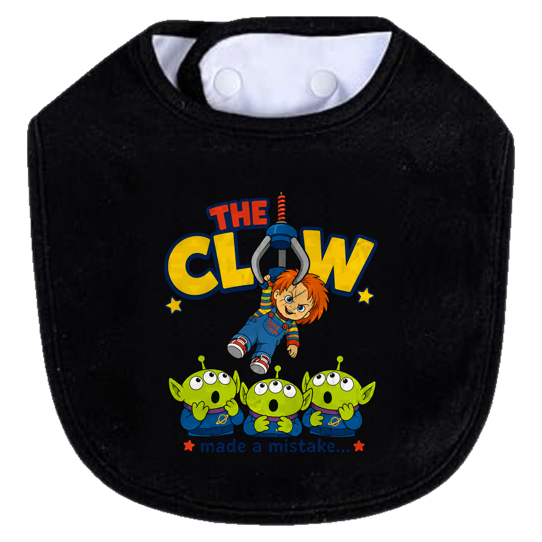 Claw Mistake White Bib - black