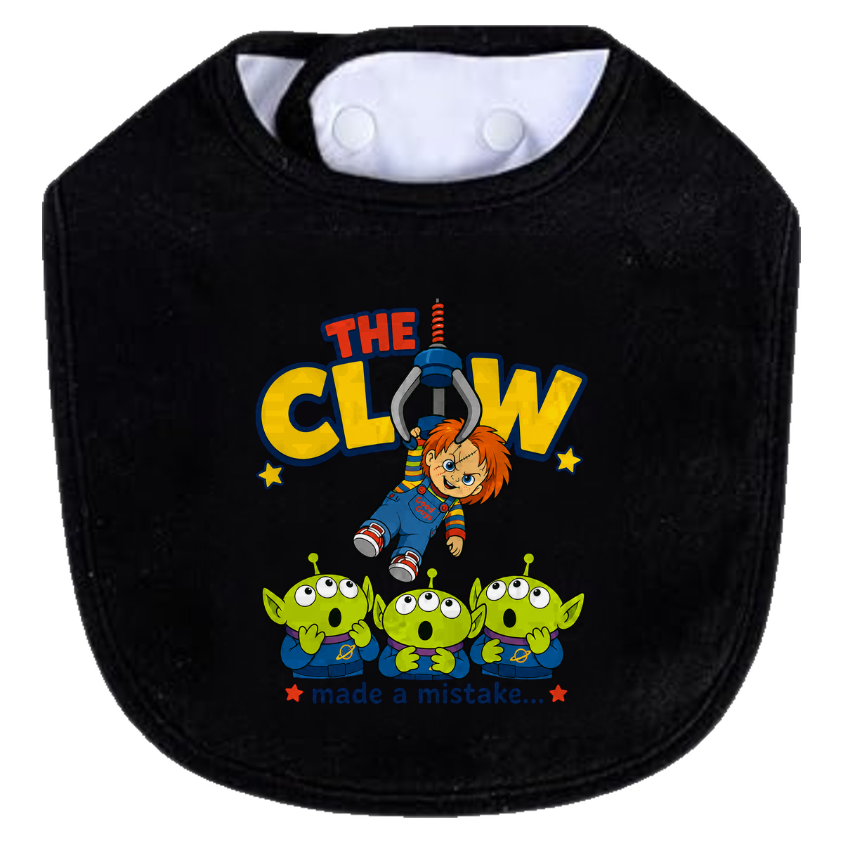 Claw Mistake White Bib - black