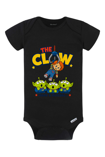 Claw Mistake White Onesie - black