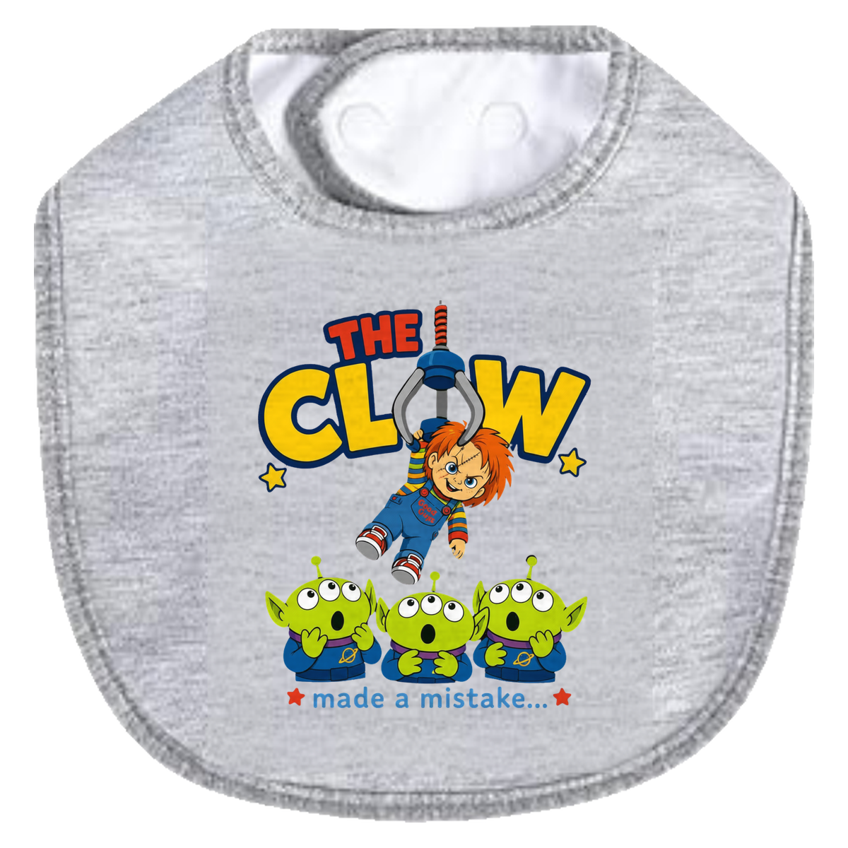 Claw Mistake White Bib - gray