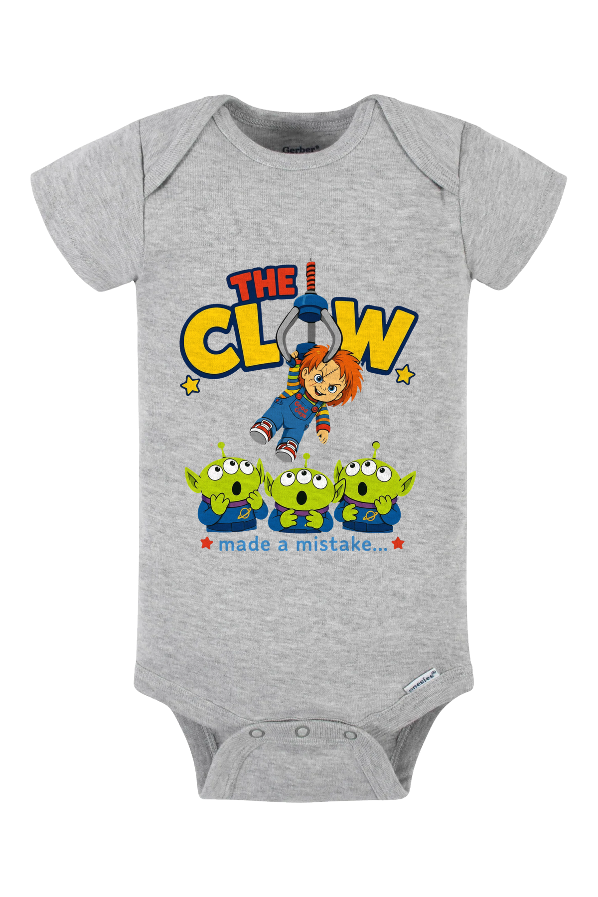 Claw Mistake White Onesie - gray