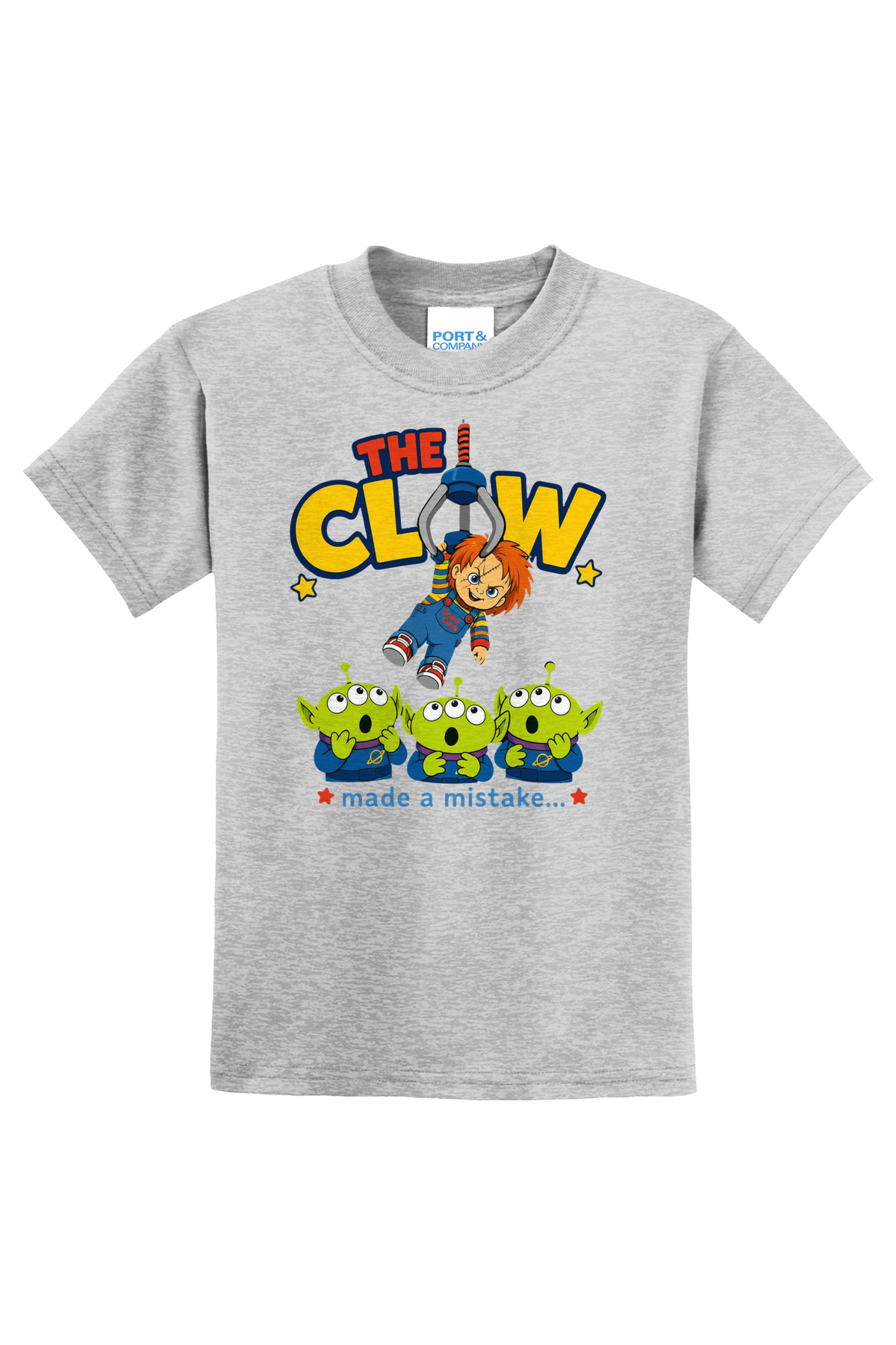 Claw Mistake White T-Shirt - gray
