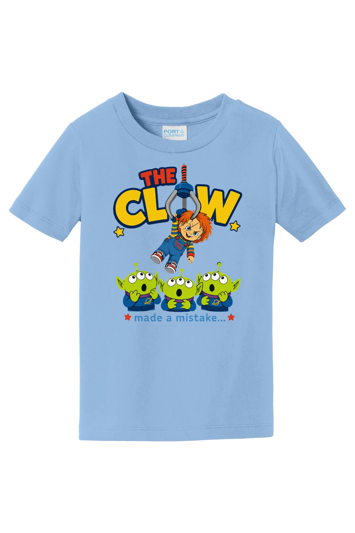 Claw Mistake White T-Shirt - light blue