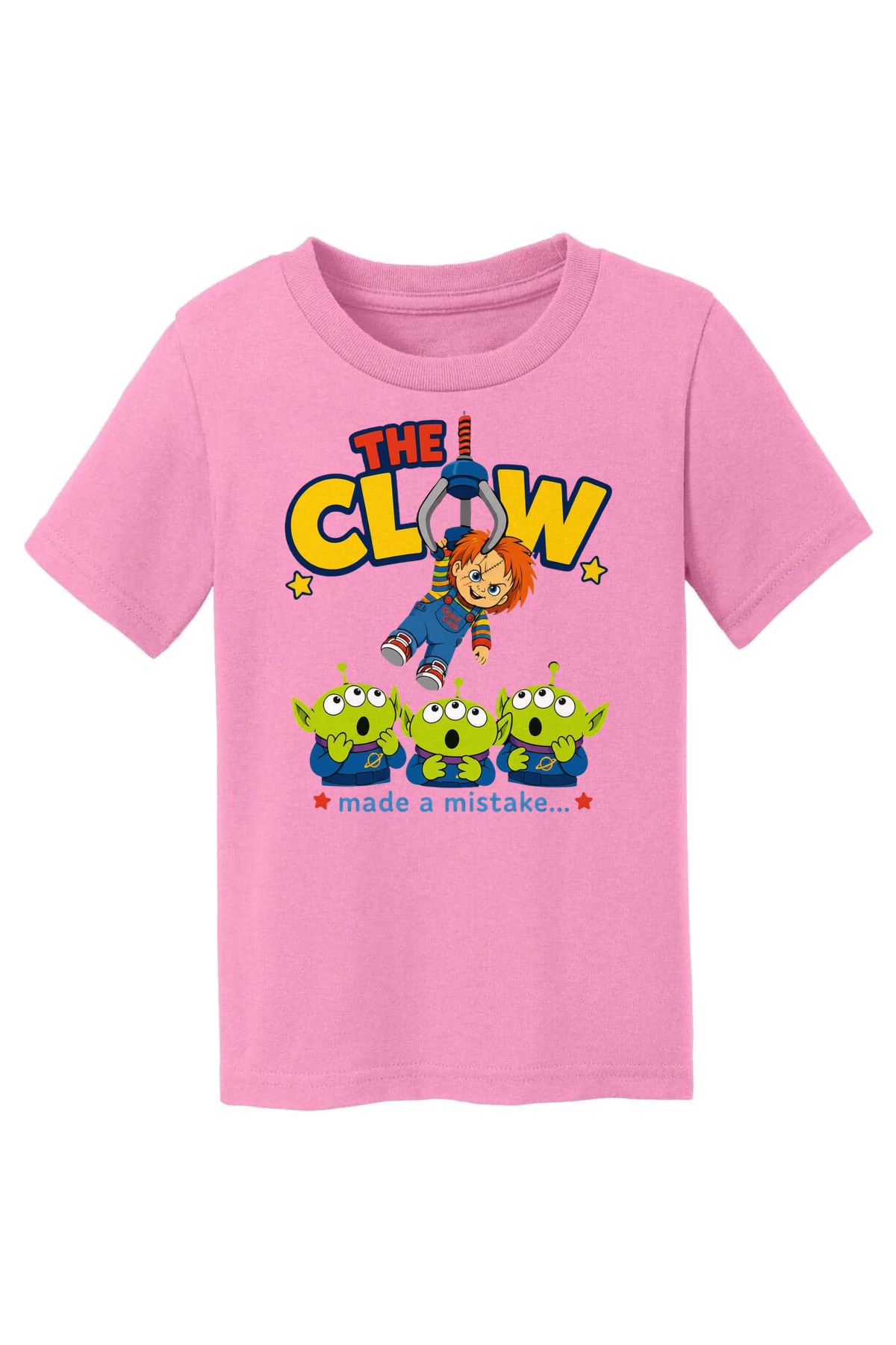 Claw Mistake White T-Shirt - pink