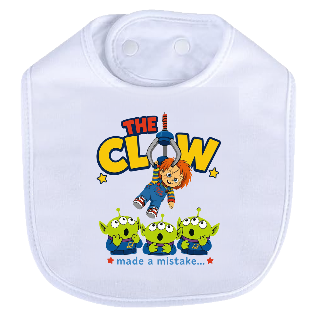 Claw Mistake White Bib - black
