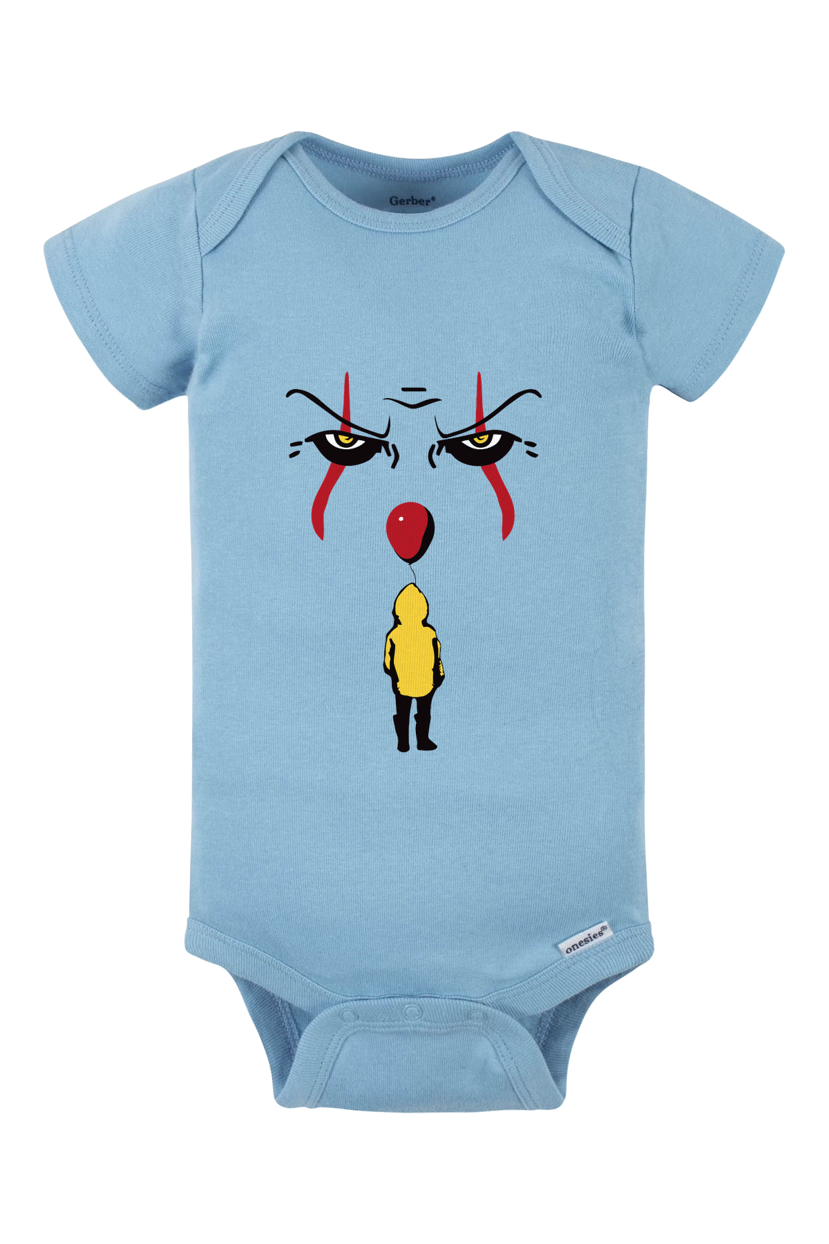 Clown Face Onesie - light blue