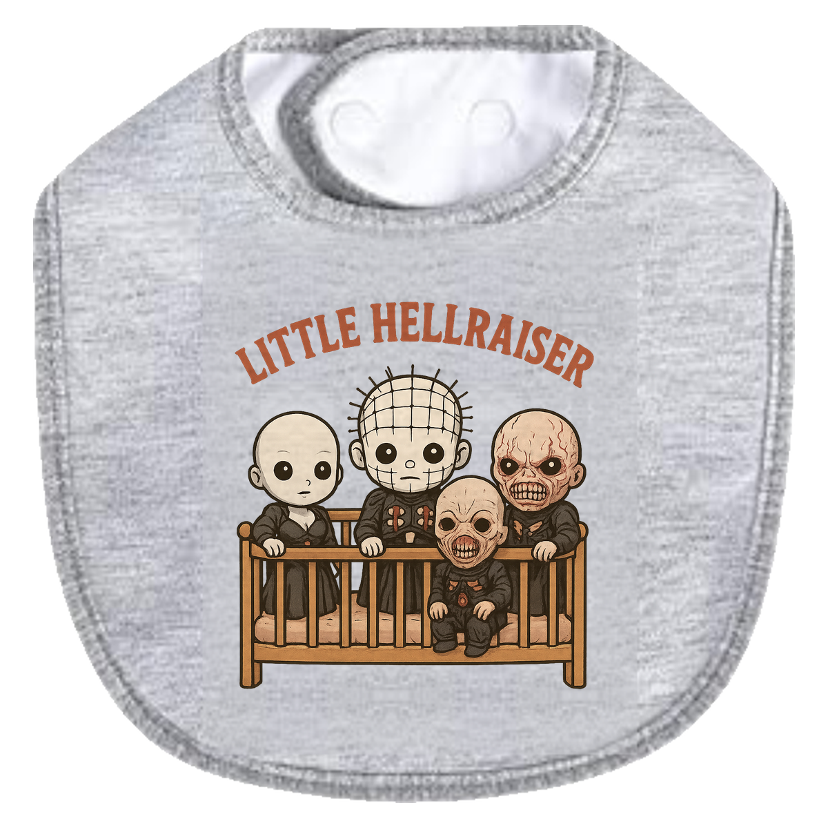 Crib Little Hellraiser Bib - gray