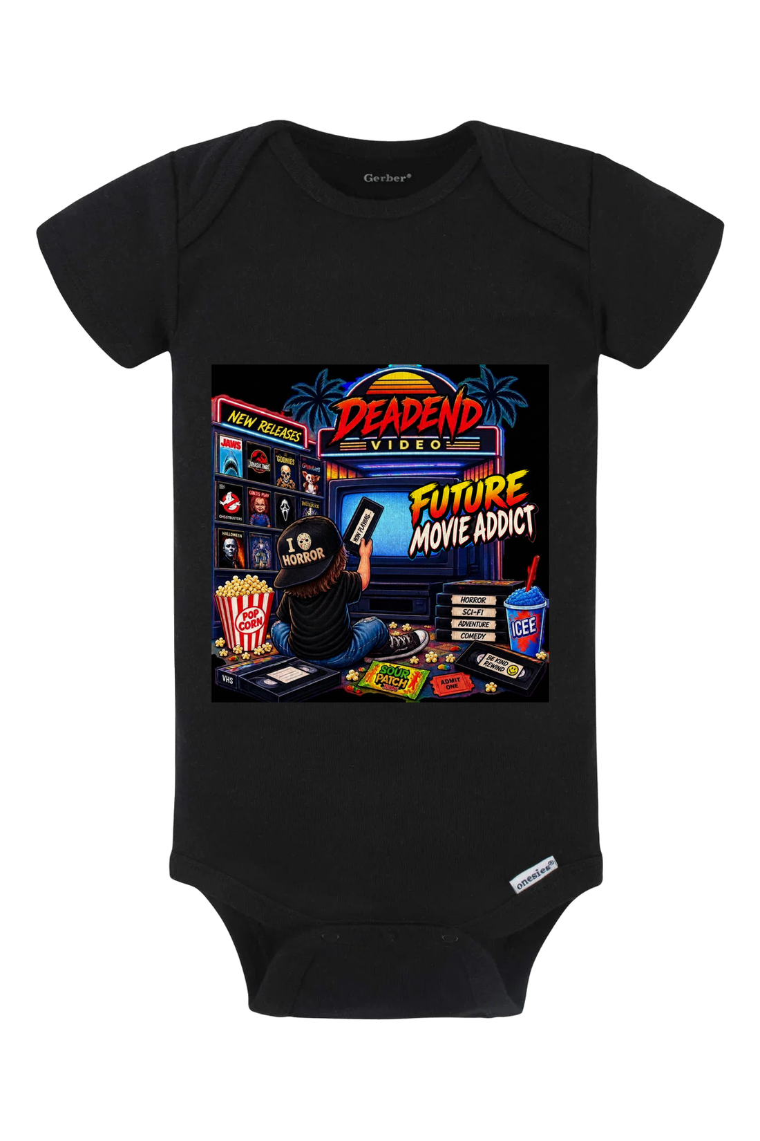 DeadEnd Horror Movie Addict Onesie - gray