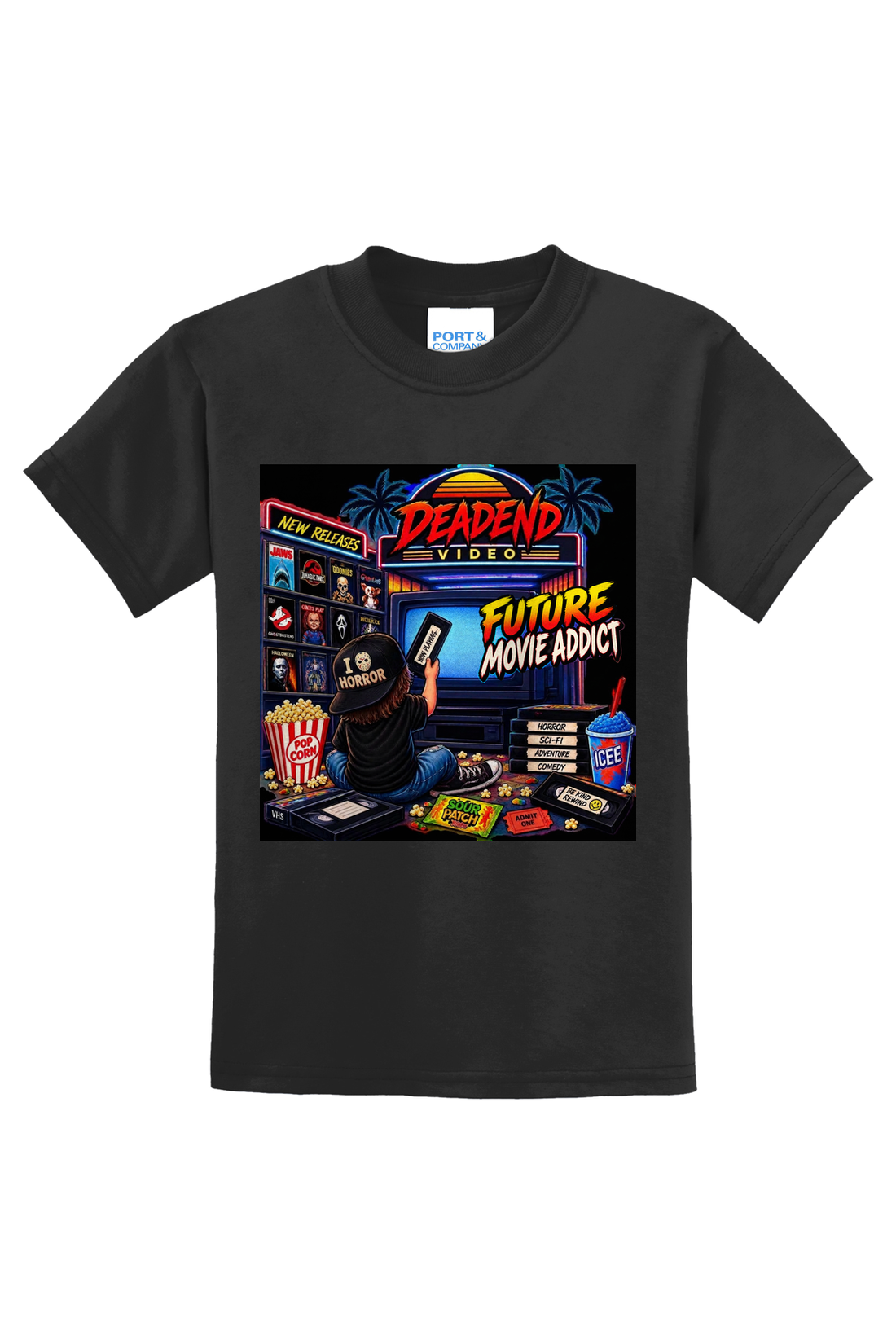 DeadEnd Horror Movie Addict T-Shirt - gray
